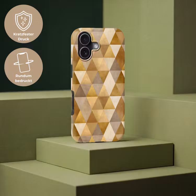Geometrisch - Driehoek - Goud Toughcase MagSafe Apple iPhone 17 klein 1017 -USP_PrintM_DE