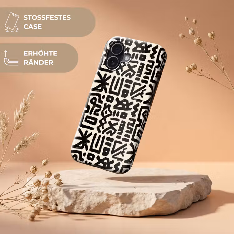 Geometrisch - Figuren - Zwart Toughcase MagSafe Apple iPhone 17 klein 1017 -USP_RandenV_DE