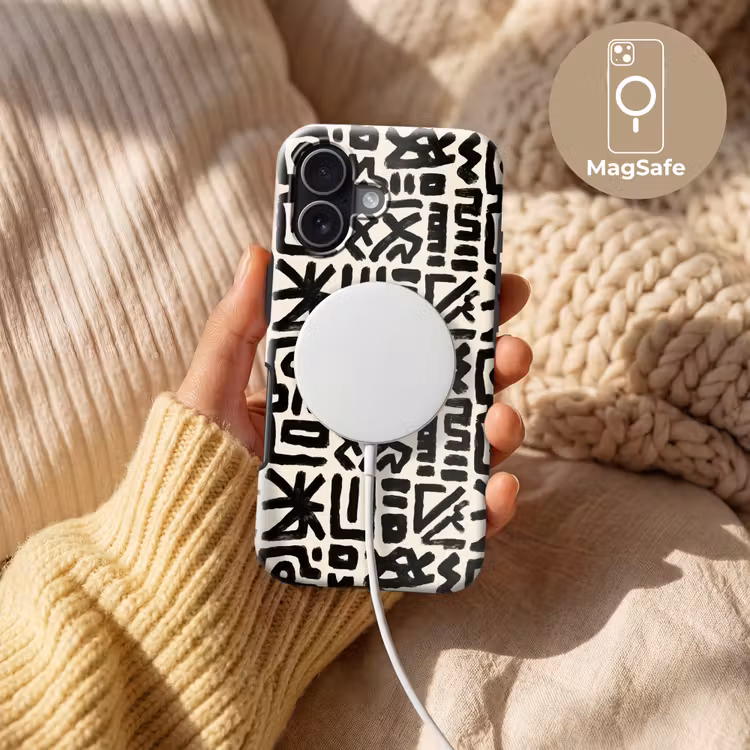 Geometrisch - Figuren - Zwart Toughcase MagSafe Apple iPhone 17 klein 1017 -USP_MagsafeV