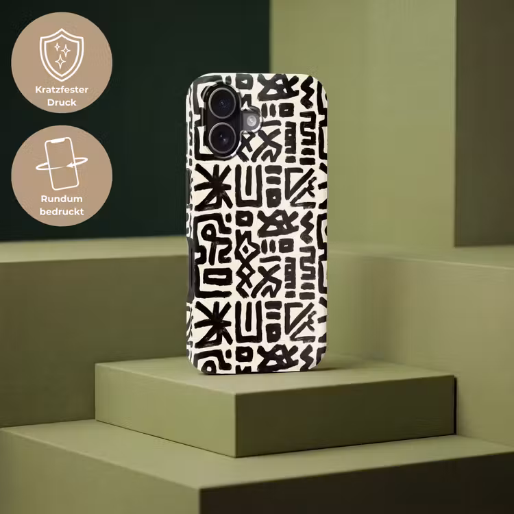 Geometrisch - Figuren - Zwart Toughcase MagSafe Apple iPhone 17 klein 1017 -USP_PrintM_DE