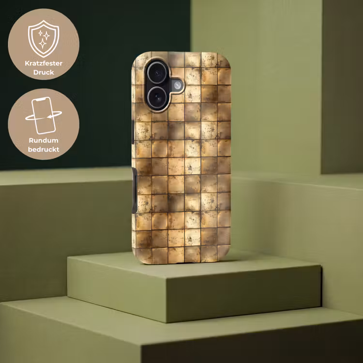 Geometrisch - Tegels - Goud Toughcase MagSafe Apple iPhone 17 klein 1017 -USP_PrintM_DE