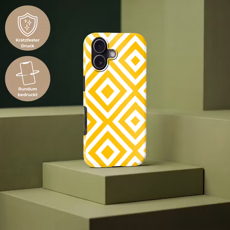 Geometrisch - Lijnen - Modern - Geel - Wit Toughcase MagSafe Apple iPhone 17 klein 1017 -USP_PrintM_DE