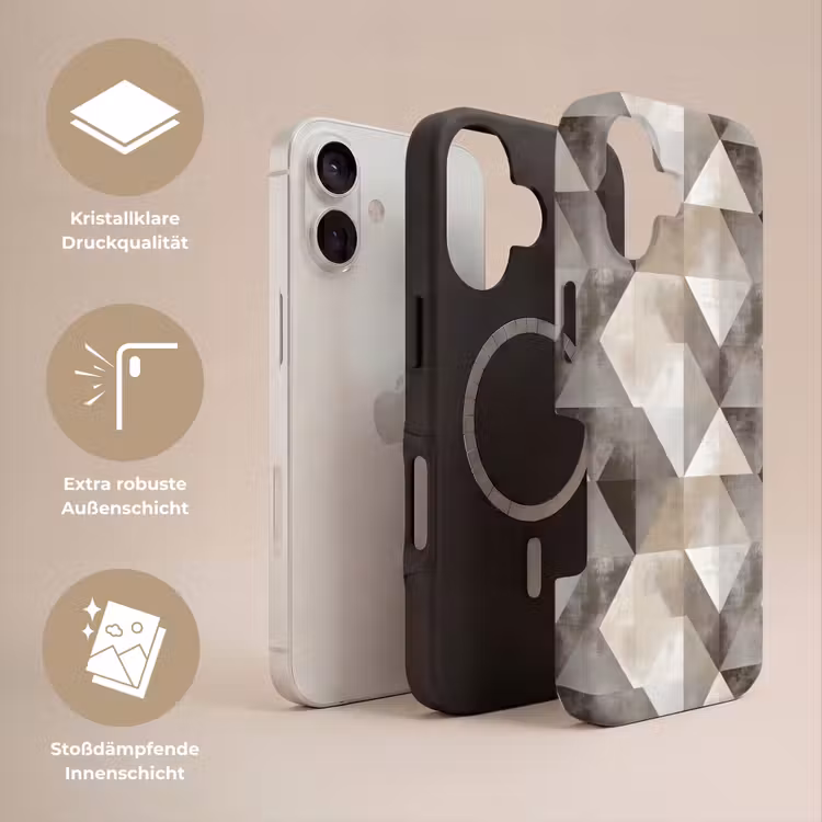 Geometrisch - Motief - Aardetinten Toughcase MagSafe Apple iPhone 17 klein 1017 -USP_Lagen_DE