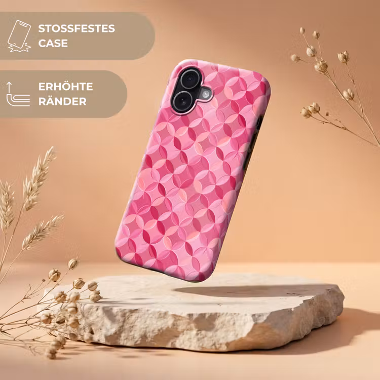 Geometrisch - Mozaïek - Modern - Roze Toughcase MagSafe Apple iPhone 17 klein 1017 -USP_RandenV_DE