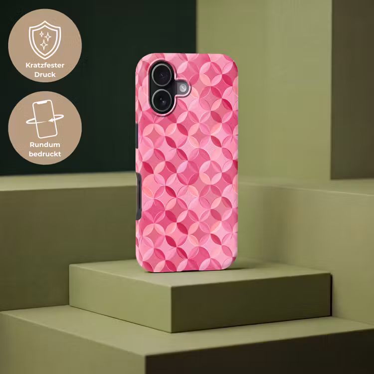 Geometrisch - Mozaïek - Modern - Roze Toughcase MagSafe Apple iPhone 17 klein 1017 -USP_PrintM_DE