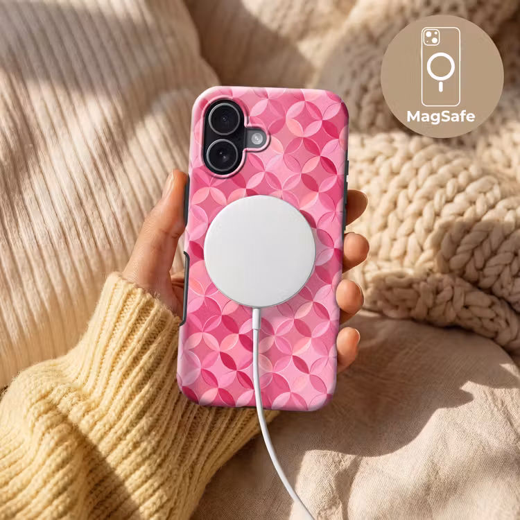Geometrisch - Mozaïek - Modern - Roze Toughcase MagSafe Apple iPhone 17 klein 1017 -USP_MagsafeV