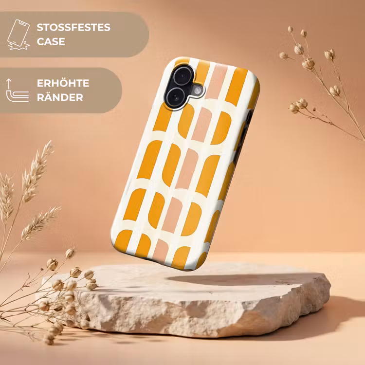 Geometrisch - Patroon - Geel - Roze Toughcase MagSafe Apple iPhone 17 klein 1017 -USP_RandenV_DE