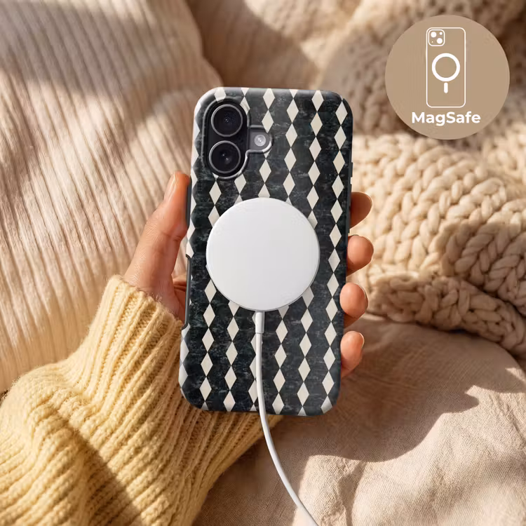 Geometrisch - Patroon - Marmer - Groen Toughcase MagSafe Apple iPhone 17 klein 1017 -USP_MagsafeV