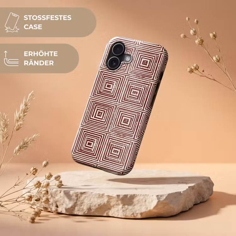 Geometrisch - Patroon - Rood Toughcase MagSafe Apple iPhone 17 klein 1017 -USP_RandenV_DE