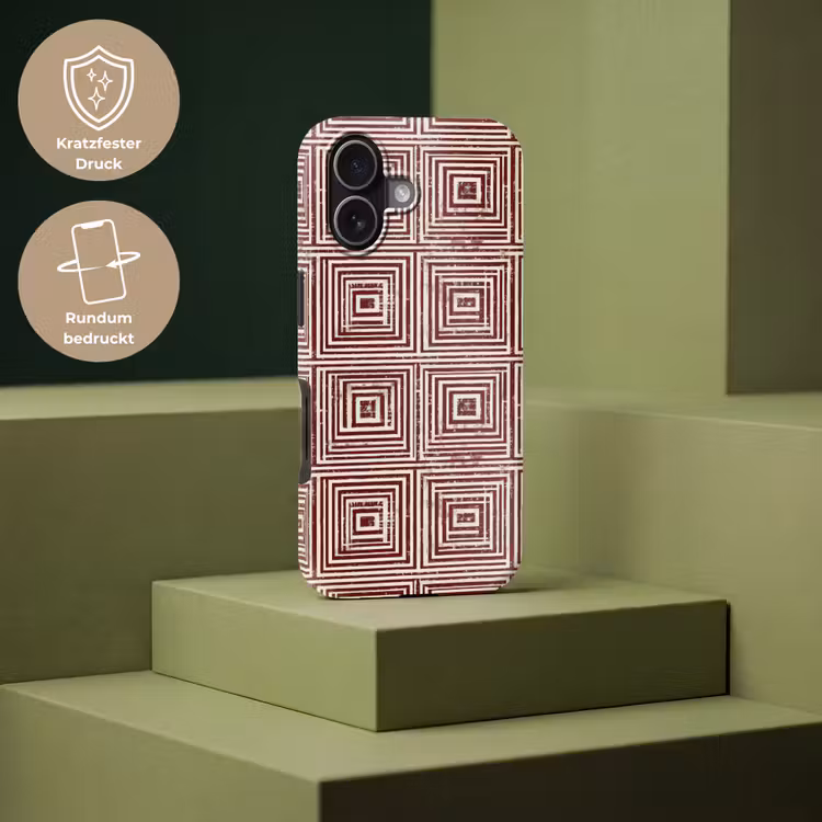 Geometrisch - Patroon - Rood Toughcase MagSafe Apple iPhone 17 klein 1017 -USP_PrintM_DE