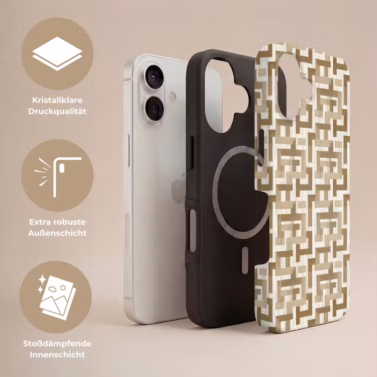 Geometrisch - Retro - Bruin Toughcase MagSafe Apple iPhone 17 klein 1017 -USP_Lagen_DE