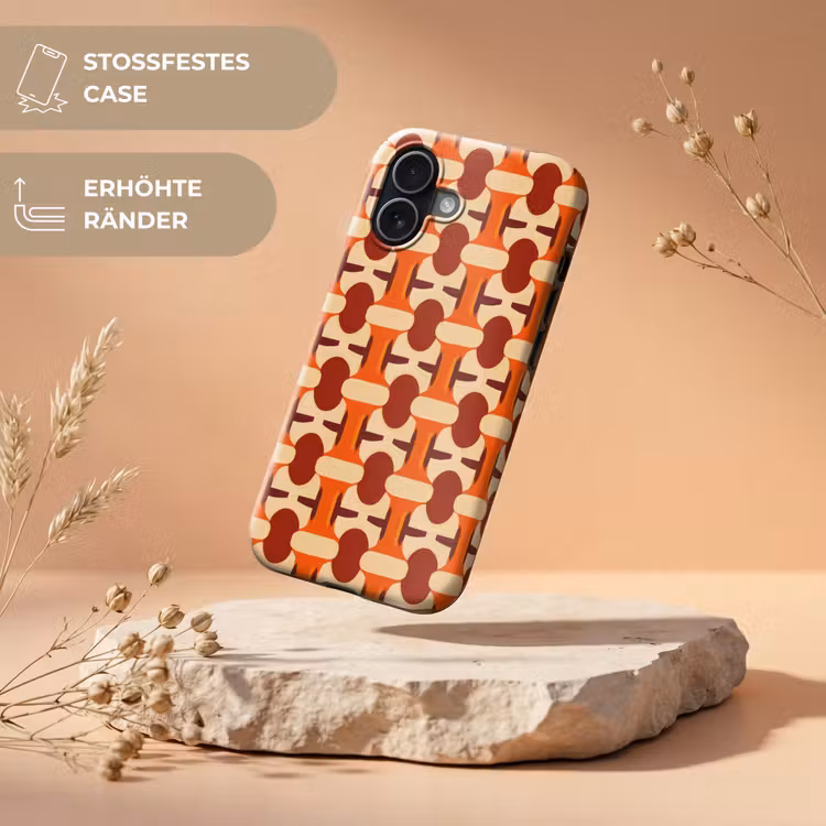 Geometrisch - Retro - Oranje Toughcase MagSafe Apple iPhone 17 klein 1017 -USP_RandenV_DE