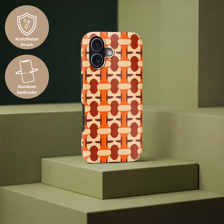 Geometrisch - Retro - Oranje Toughcase MagSafe Apple iPhone 17 klein 1017 -USP_PrintM_DE