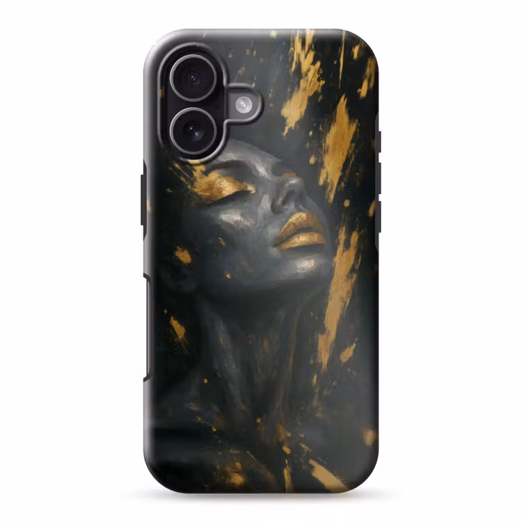 Gezicht - Vrouw - Verfspatten - Abstract Toughcase MagSafe Apple iPhone 17 klein -3d