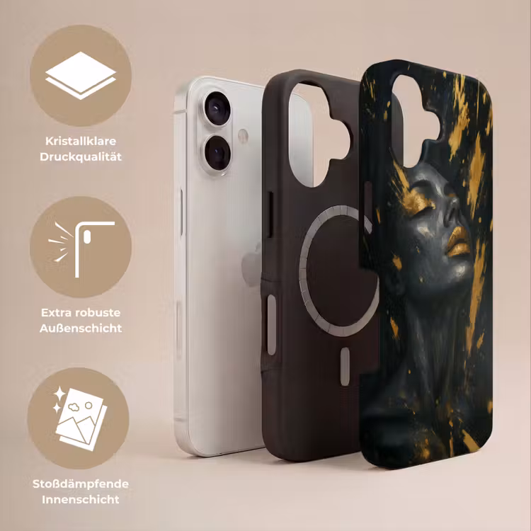 Gezicht - Vrouw - Verfspatten - Abstract Toughcase MagSafe Apple iPhone 17 klein -USP_Lagen_DE