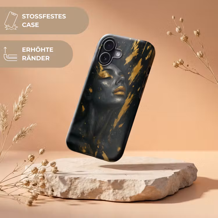 Gezicht - Vrouw - Verfspatten - Abstract Toughcase MagSafe Apple iPhone 17 klein -USP_RandenV_DE