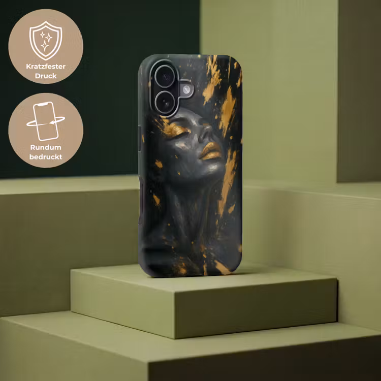 Gezicht - Vrouw - Verfspatten - Abstract Toughcase MagSafe Apple iPhone 17 klein -USP_PrintM_DE
