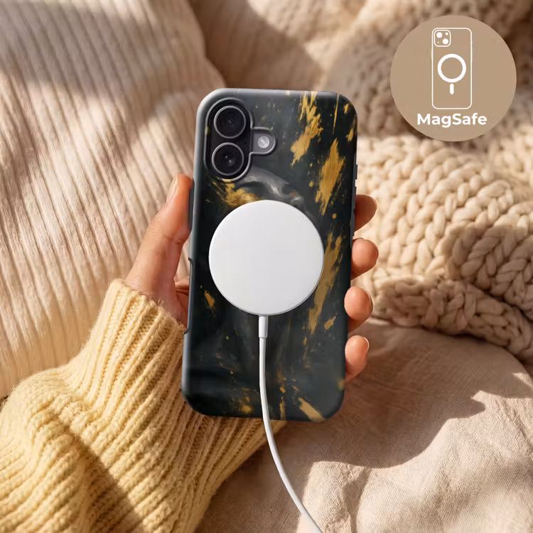 Gezicht - Vrouw - Verfspatten - Abstract Toughcase MagSafe Apple iPhone 17 klein -USP_MagsafeV