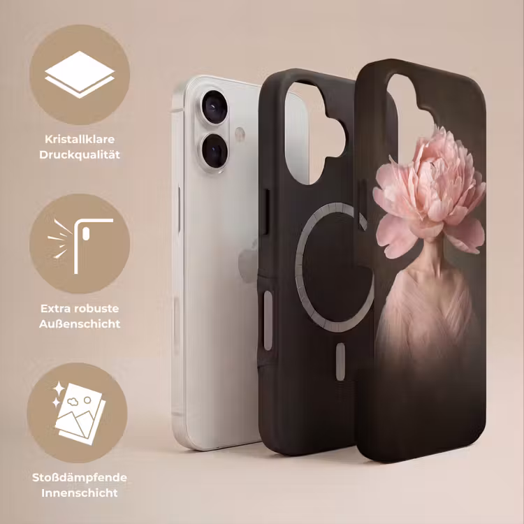 Gezicht - Roos - Roze Toughcase MagSafe Apple iPhone 17 klein -USP_Lagen_DE