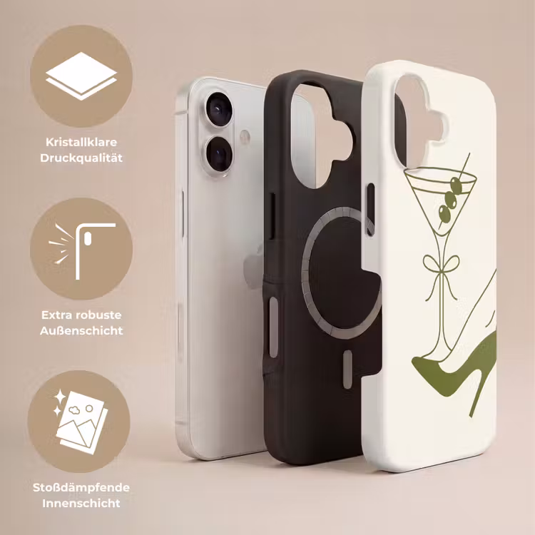 Drank - Martini - Hoge hak - Mode - Groen Toughcase MagSafe Apple iPhone 17 klein -USP_Lagen_DE