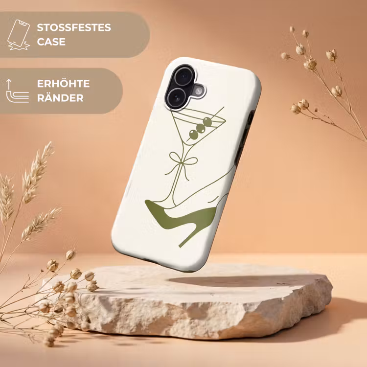 Drank - Martini - Hoge hak - Mode - Groen Toughcase MagSafe Apple iPhone 17 klein -USP_RandenV_DE
