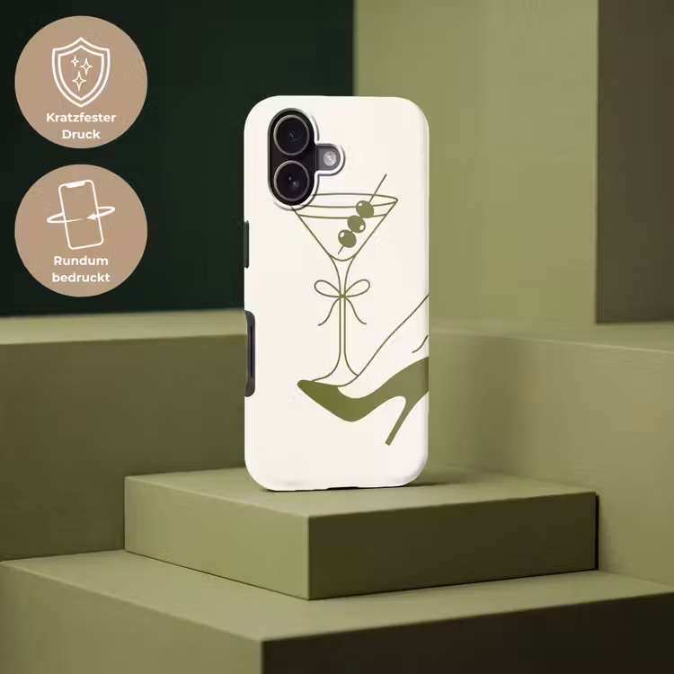 Drank - Martini - Hoge hak - Mode - Groen Toughcase MagSafe Apple iPhone 17 klein -USP_PrintM_DE