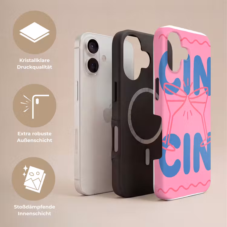 Drank - Glazen - Proost - Modern - Roze Toughcase MagSafe Apple iPhone 17 klein -USP_Lagen_DE