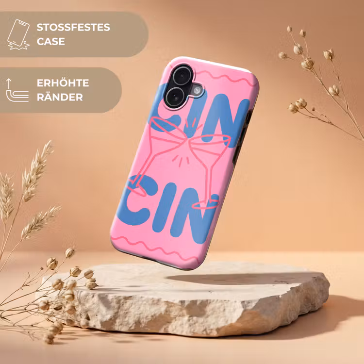 Drank - Glazen - Proost - Modern - Roze Toughcase MagSafe Apple iPhone 17 klein -USP_RandenV_DE
