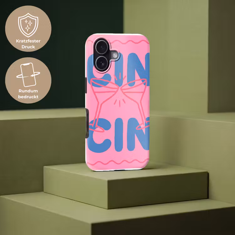 Drank - Glazen - Proost - Modern - Roze Toughcase MagSafe Apple iPhone 17 klein -USP_PrintM_DE