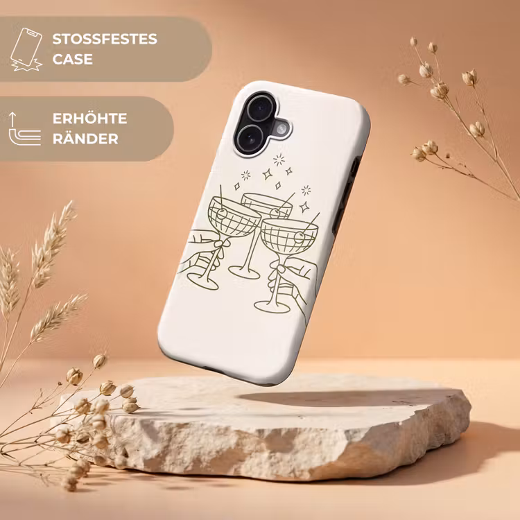 Drankjes - Feest - Proosten - Minimalistisch - Groen Toughcase MagSafe Apple iPhone 17 klein -USP_RandenV_DE