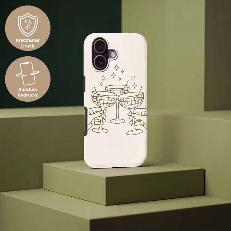 Drankjes - Feest - Proosten - Minimalistisch - Groen Toughcase MagSafe Apple iPhone 17 klein -USP_PrintM_DE