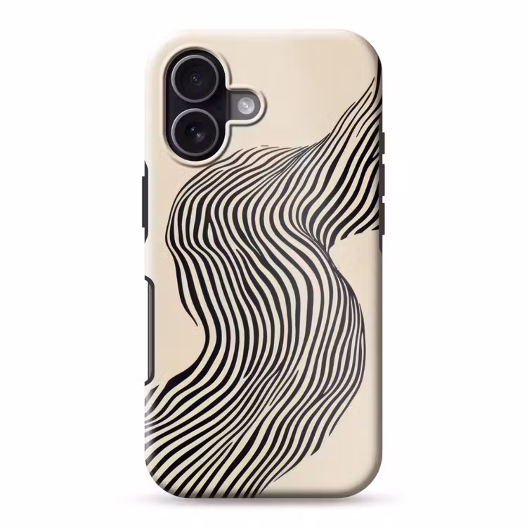 Golvend - Lijnen - Abstract - Silhouet Toughcase MagSafe Apple iPhone 17 klein -3d