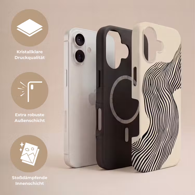 Golvend - Lijnen - Abstract - Silhouet Toughcase MagSafe Apple iPhone 17 klein -USP_Lagen_DE