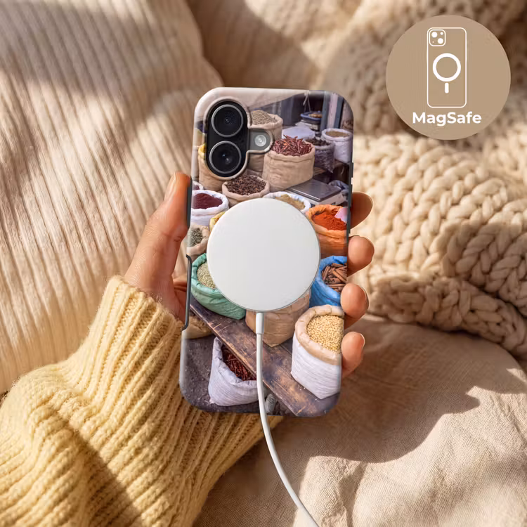 Handyhülle Toughcase - Gewürze – Beutel – Markt - Kruiden - Zakken - Markt Toughcase MagSafe Apple iPhone 17 klein