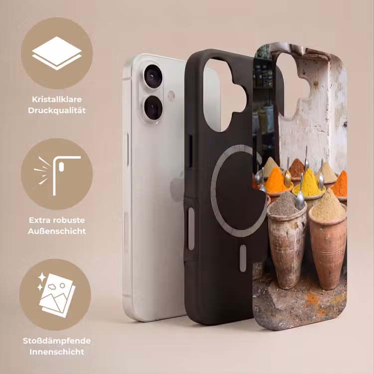 Handyhülle Toughcase - Gewürze – Gläser – Orientalisch - Kruiden - Potten - Oosters Toughcase MagSafe Apple iPhone 17 klein