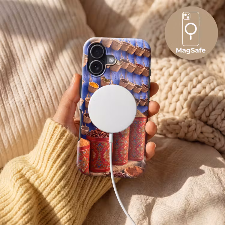 Handyhülle Toughcase - Gewürze – Körbe – Markt - Kruiden - Manden - Markt Toughcase MagSafe Apple iPhone 17 klein