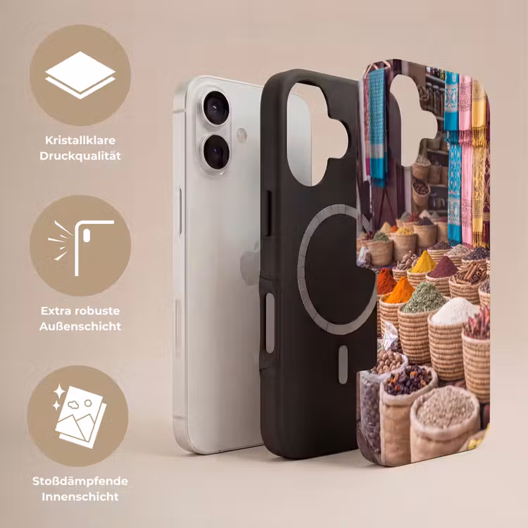 Handyhülle Toughcase - Gewürze – Körbe – Orientalisch - Kruiden - Manden - Oosters Toughcase MagSafe Apple iPhone 17 klein