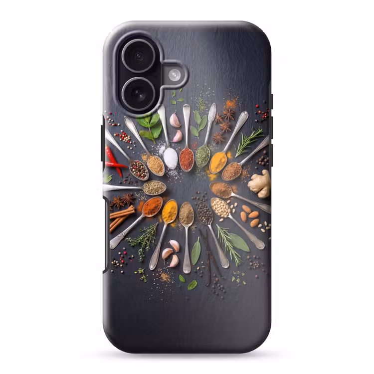 Kruiden - Lepels - Culinair - Kleurrijk - Sfeervol Toughcase MagSafe Apple iPhone 17 klein -3d