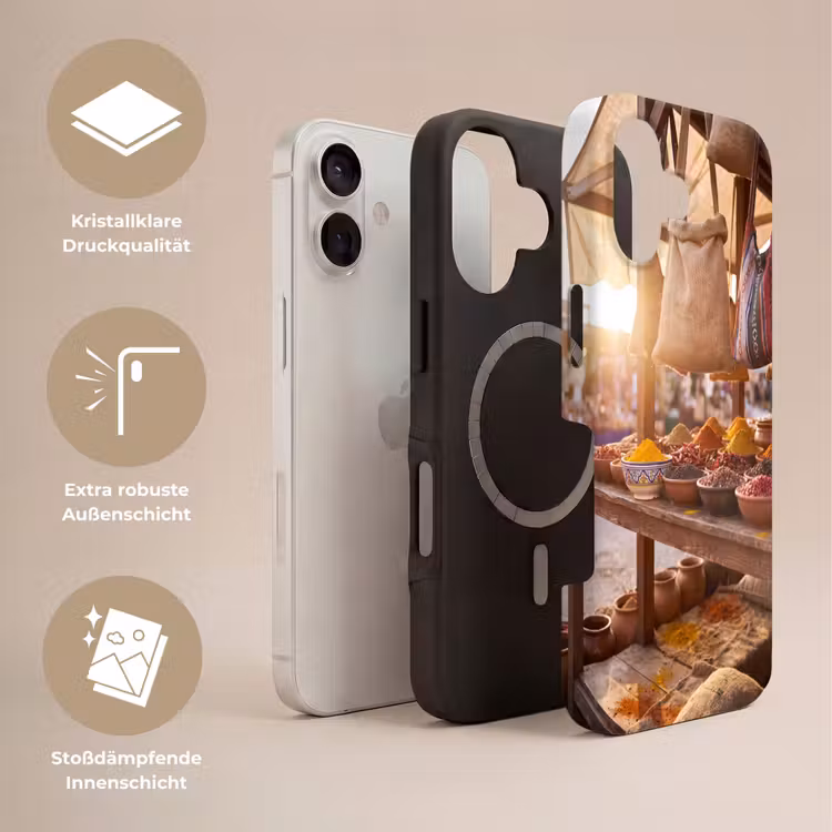 Handyhülle Toughcase - Gewürze – Markt – Bunt - Specerijen - Markt - Kleurrijk Toughcase MagSafe Apple iPhone 17 klein