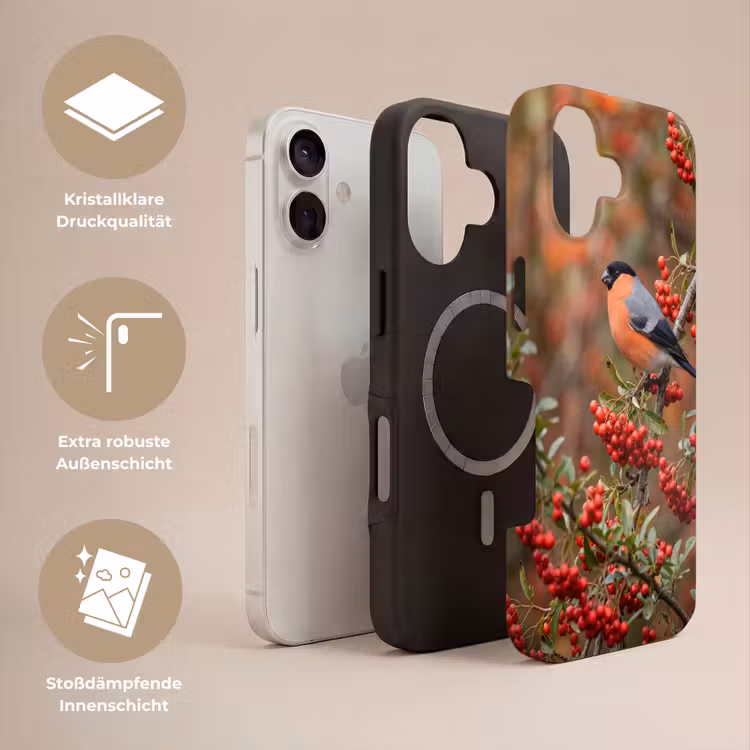 Goudvink - Bessen - Herfst - Natuur - Kleurrijk Toughcase MagSafe Apple iPhone 17 klein -USP_Lagen_DE