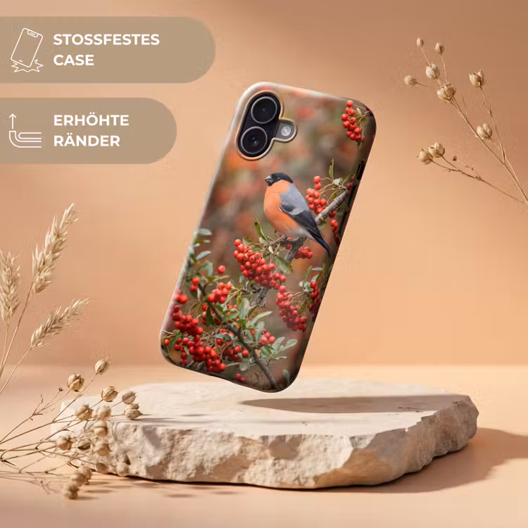 Goudvink - Bessen - Herfst - Natuur - Kleurrijk Toughcase MagSafe Apple iPhone 17 klein -USP_RandenV_DE