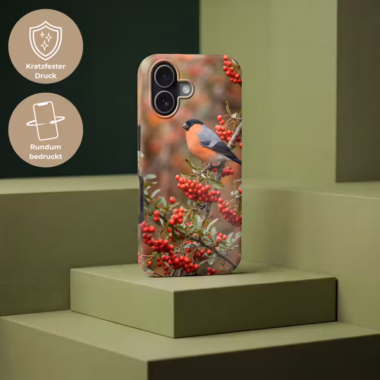 Goudvink - Bessen - Herfst - Natuur - Kleurrijk Toughcase MagSafe Apple iPhone 17 klein -USP_PrintM_DE