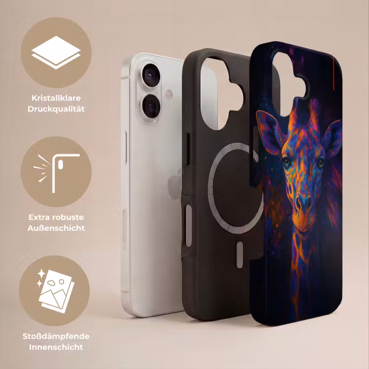 Giraffe - Gekleurd - Verfspatten Toughcase MagSafe Apple iPhone 17 klein -USP_Lagen_DE