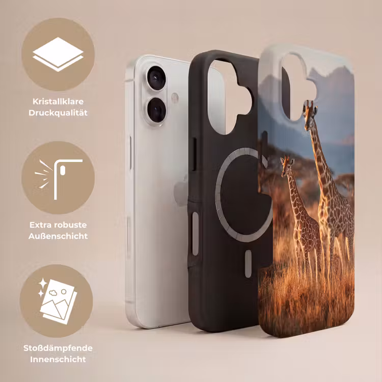 Giraffen - Hoog gras - Acaciabomen Toughcase MagSafe Apple iPhone 17 klein -USP_Lagen_DE