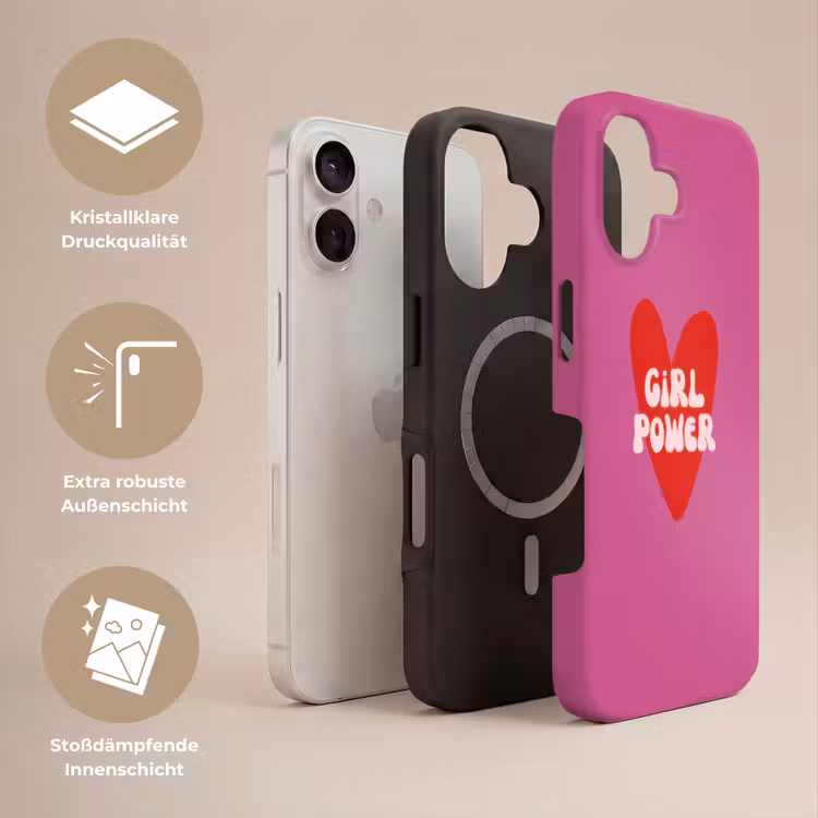 Girl power - Hart - Roze - Rood Toughcase MagSafe Apple iPhone 17 klein -USP_Lagen_DE