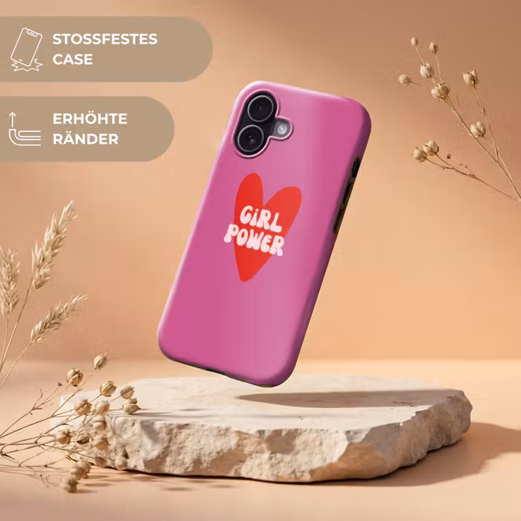 Girl power - Hart - Roze - Rood Toughcase MagSafe Apple iPhone 17 klein -USP_RandenV_DE