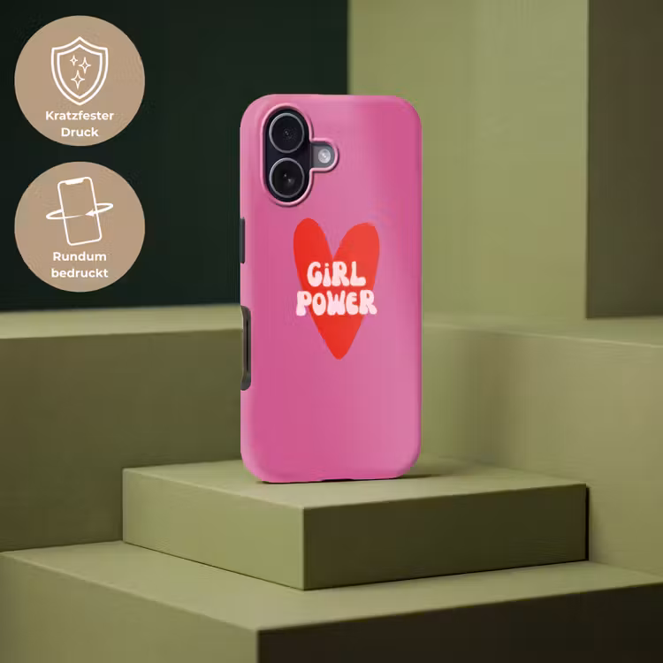 Girl power - Hart - Roze - Rood Toughcase MagSafe Apple iPhone 17 klein -USP_PrintM_DE
