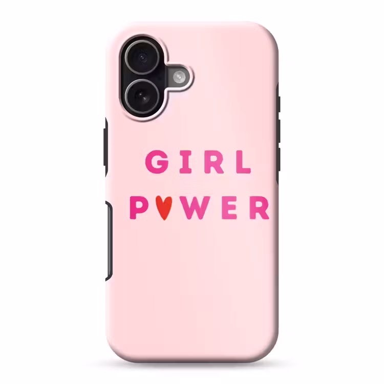 Girl power - Roze - Hartje Toughcase MagSafe Apple iPhone 17 klein -3d