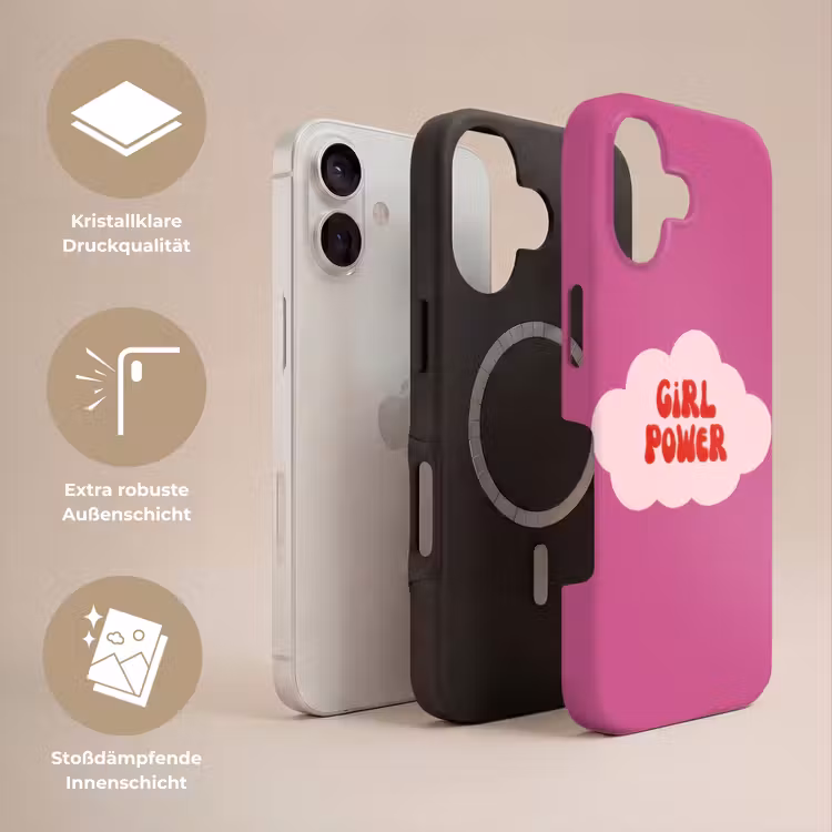 Girl power - Wolk - Roze Toughcase MagSafe Apple iPhone 17 klein -USP_Lagen_DE