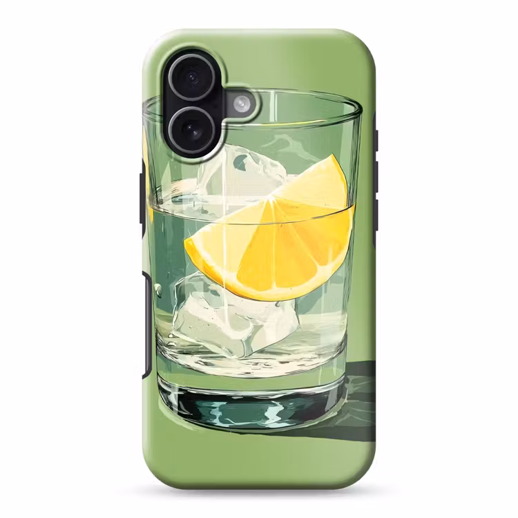 Glas - Citroen - Ijsblokjes - Groen Toughcase MagSafe Apple iPhone 17 klein -3d